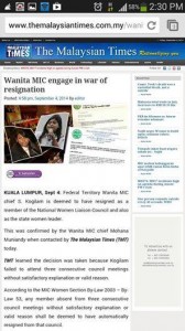 This was confirmed by the Wanita MIC chief Mohana Muniandy when contacted by The Malaysian Times 